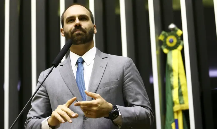 Eduardo Bolsonaro na Câmara. Foto: Marcelo Camargo/Agência Brasil