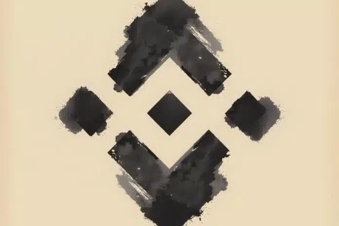 Binance logo com tom manchado de preto