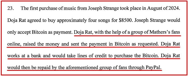 Processo do FBI detalha como ex-engenheiro de som de Eminem vendia músicas inéditas do artista por Bitcoin. Fonte: Reprodução.