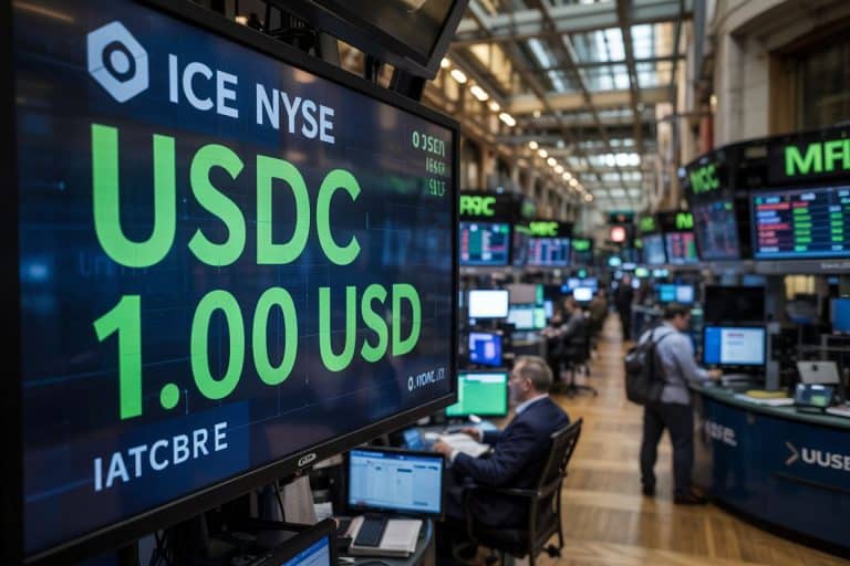 Símbolo da stablecoin USDC na Bolsa de Valores de Nova Iorque, a NYSE