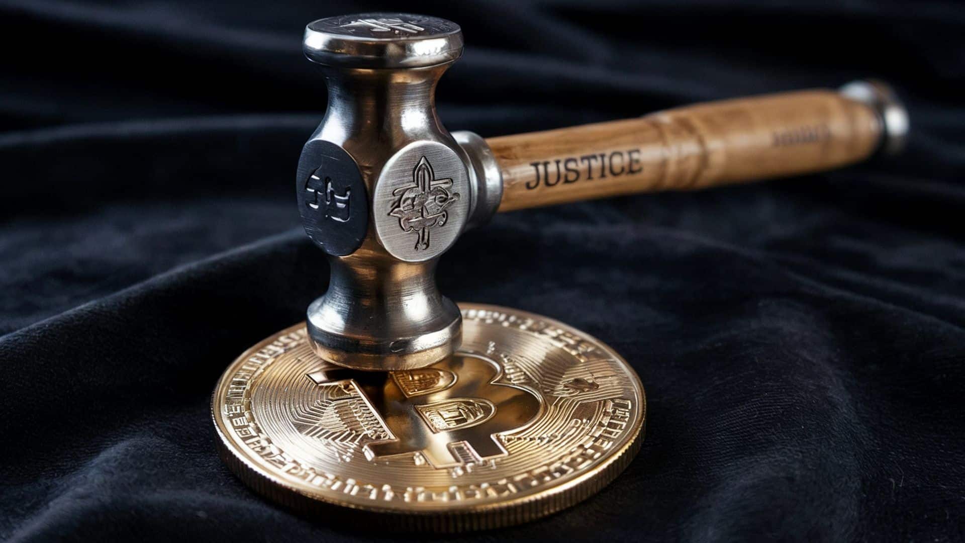 Martelo da justiça sobre o bitcoin