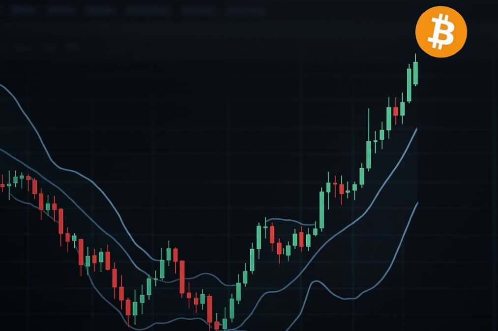Movimento de Bandas de Bollinger no preço do bitcoin