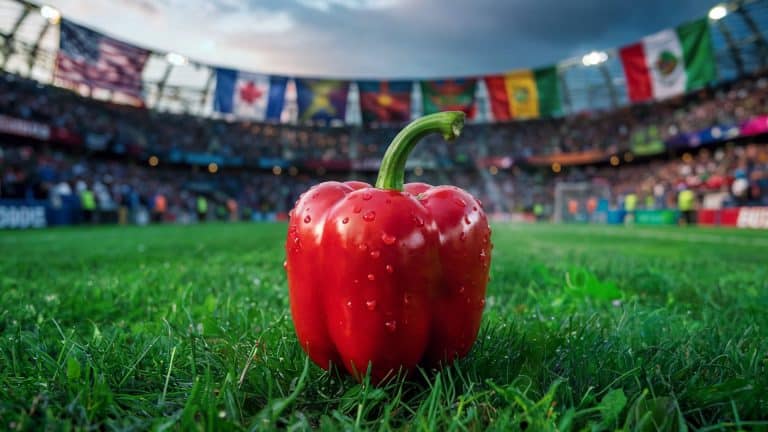 Pimenta no meio de campo de futebol em evento esportivo