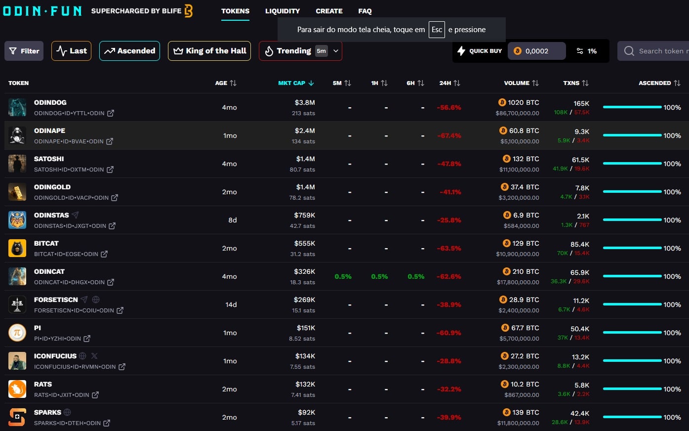 Tokens listados na plataforma de criptomoedas Odin derretem em meio a pausa nos saques após ataque hacker