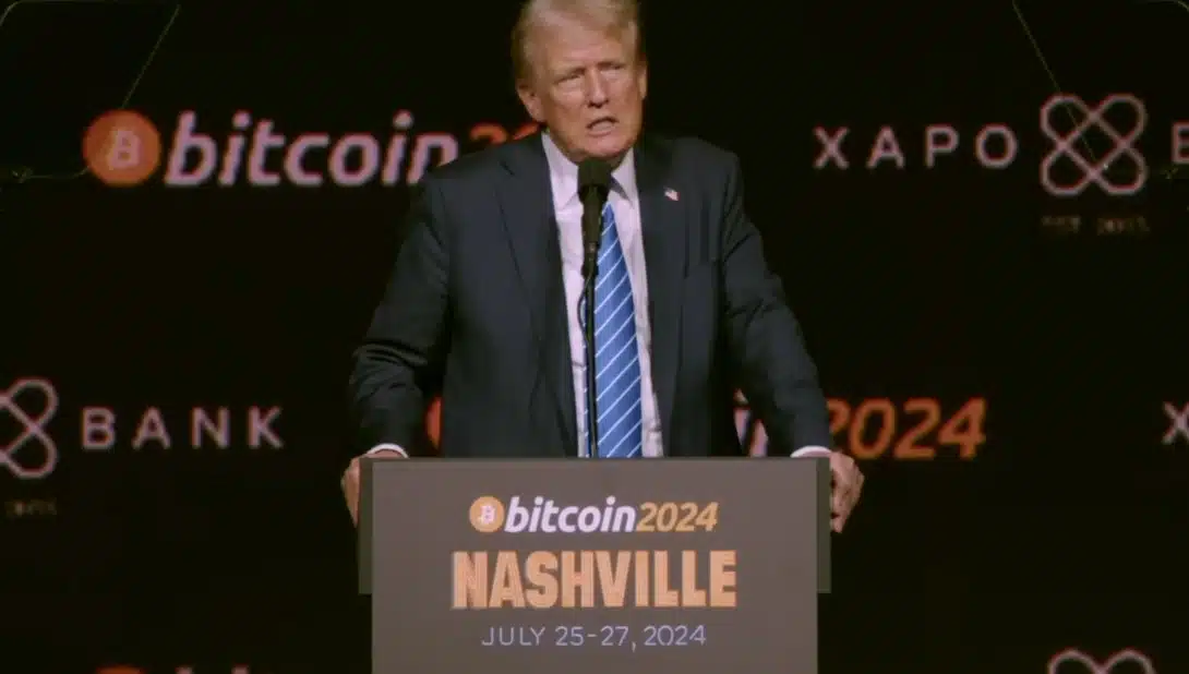 Trump na conferencia Bitcoin 2024 (Imagem: Youtube)