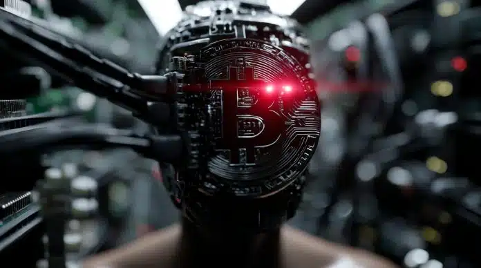 Satoshi Nakamoto como uma IA do futuro. Fonte: Midjourney.