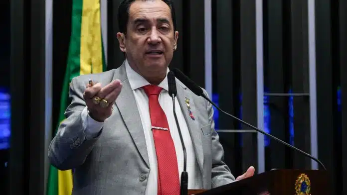 À tribuna, em discurso, senador Jorge Kajuru (PSB-GO) Criptomoedas Foto: Jefferson Rudy/Agência Senado