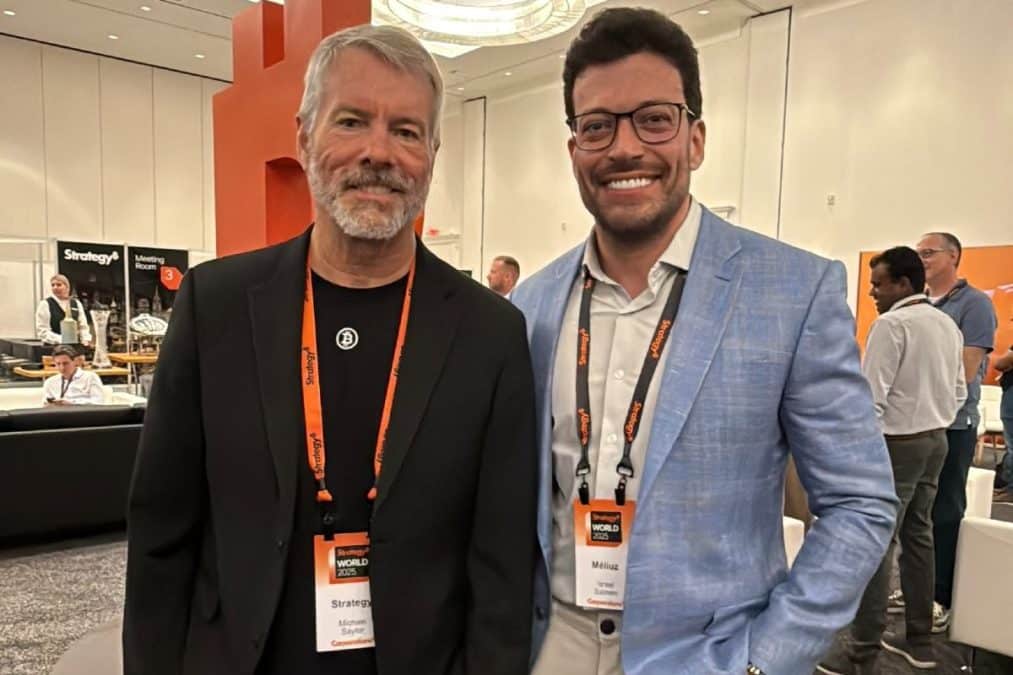 CEO da MicroStrategy, Michael Saylor, em encontro com Israel Salmen, CEO da Méliuz