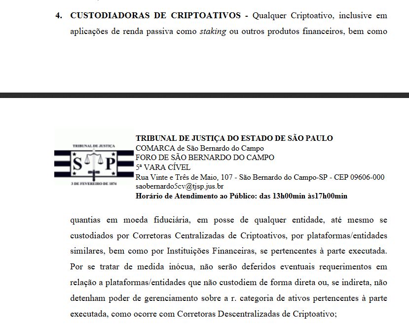 Devedora do Bradesco Cartões teve expedido mandado de bloqueio de criptomoedas em todas as corretoras brasileiras