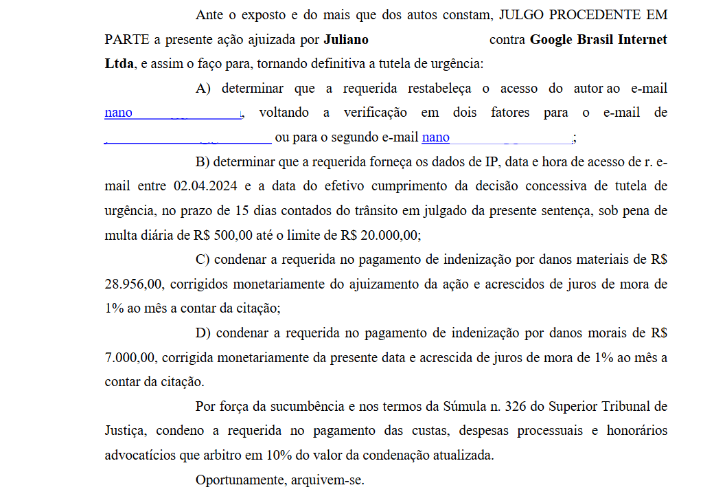 Google é condenado a restituir bitcoins de investidor que perdeu saldo após invasão de seu Gmail