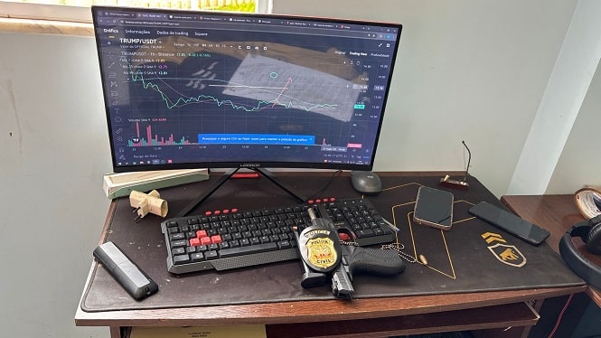 Hacker preso no Brasil em tela de negociação da Trump Coin
