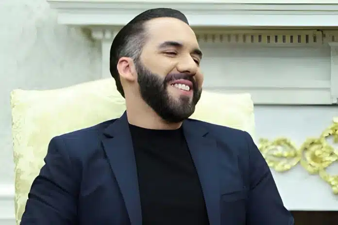 Nayib Bukele sorrindo