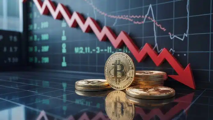 Preço do bitcoin caindo no mercado