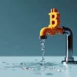 Torneira de Bitcoin. Fonte: Midjourney.