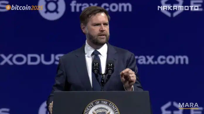 JD Vance na Bitcoin 2025. Fonte: Bitcoin Magazine/Reprodução.