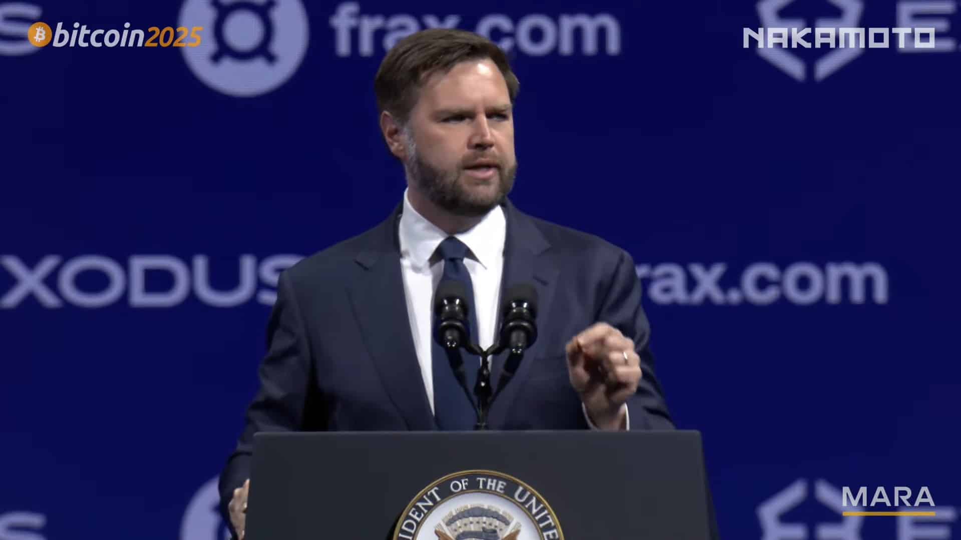 JD Vance na Bitcoin 2025. Fonte: Bitcoin Magazine/Reprodução.