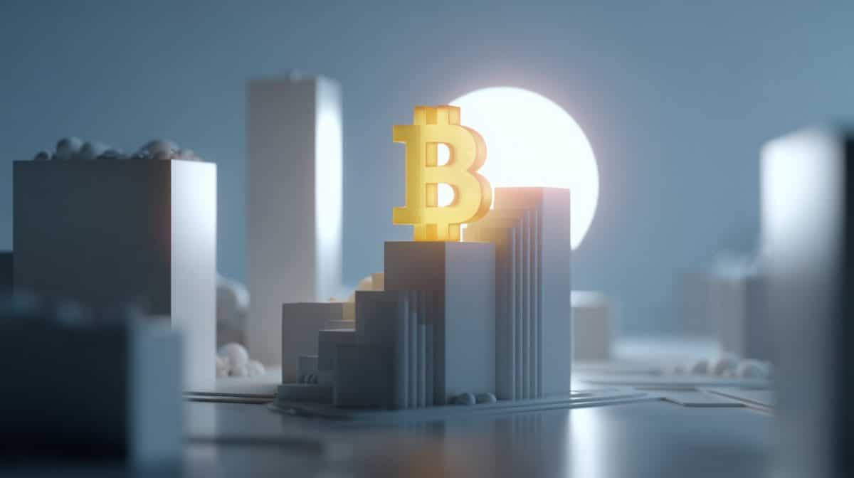 Símbolo do Bitcoin em destaque. Fonte: Midjourney.