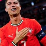 Cristiano Ronaldo comemorando título da Nations League com Portugal sobre a Espanha criptomoedas