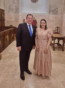 Juíza Carolina Aleixo Benetti de Oliveira Rodrigues e o presidente da AMB, juiz Frederico Mendes Junior na abertura do seminário internacional em Coimbra justiça militar