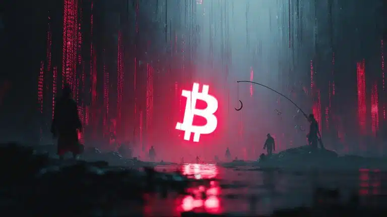 Phishing, bitcoin. Fonte: Midjourney.