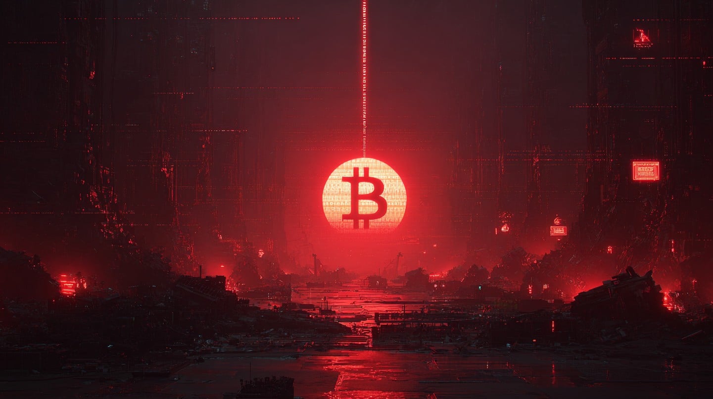Bitcoin em queda. Fonte: Midjourney.