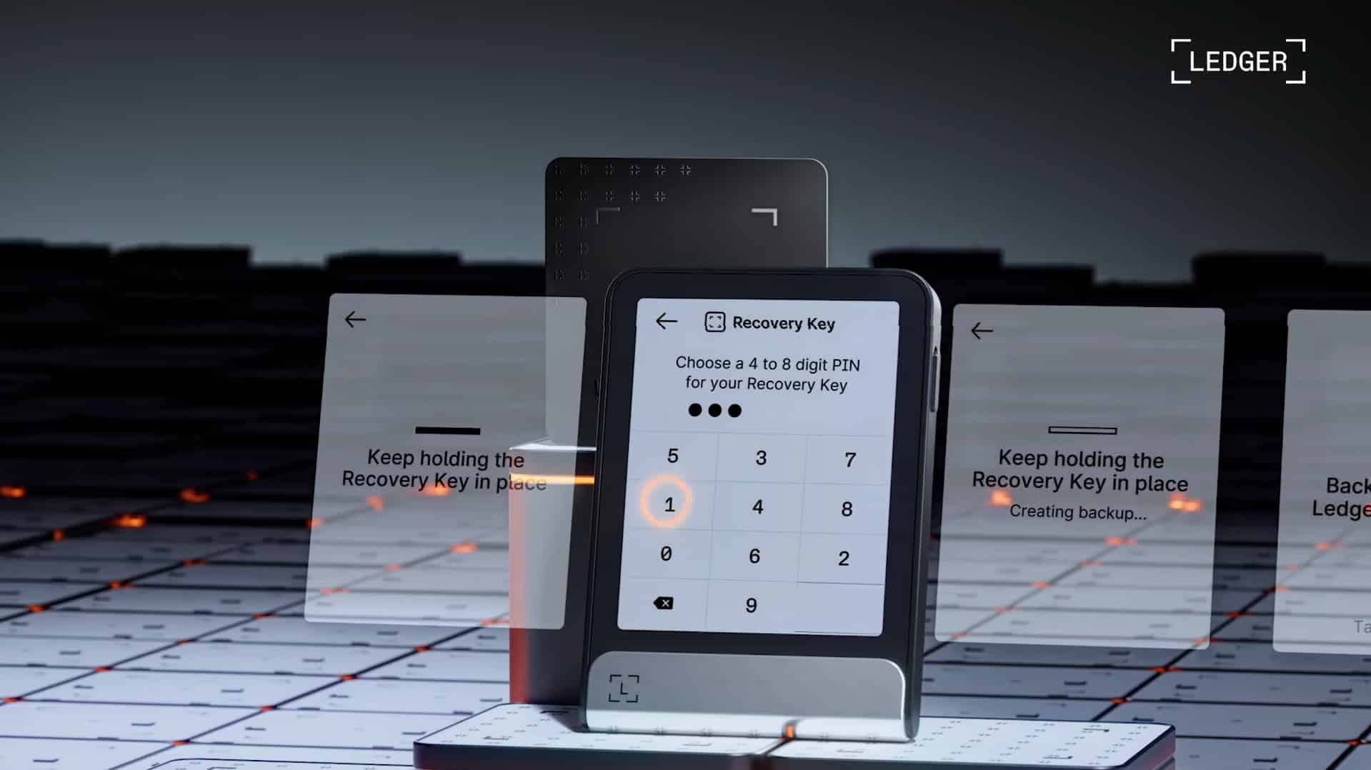 Funcionamento do Ledger Recovery Key. Fonte: YouTube/Reprodução.