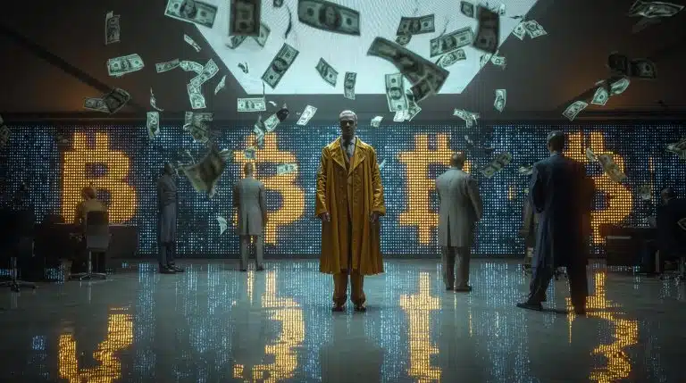Trader de Bitcoin. Fonte: Midjourney.