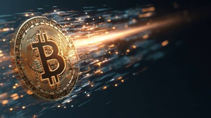 Bitcoin feixe de luz