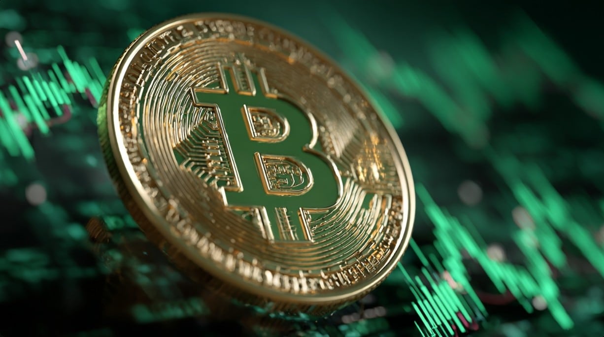 Bitcoin gráfico verde