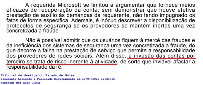 Justiça disse que usuários não podem ficar a mercê das fraudes e ineficiência dos sistemas de segurança