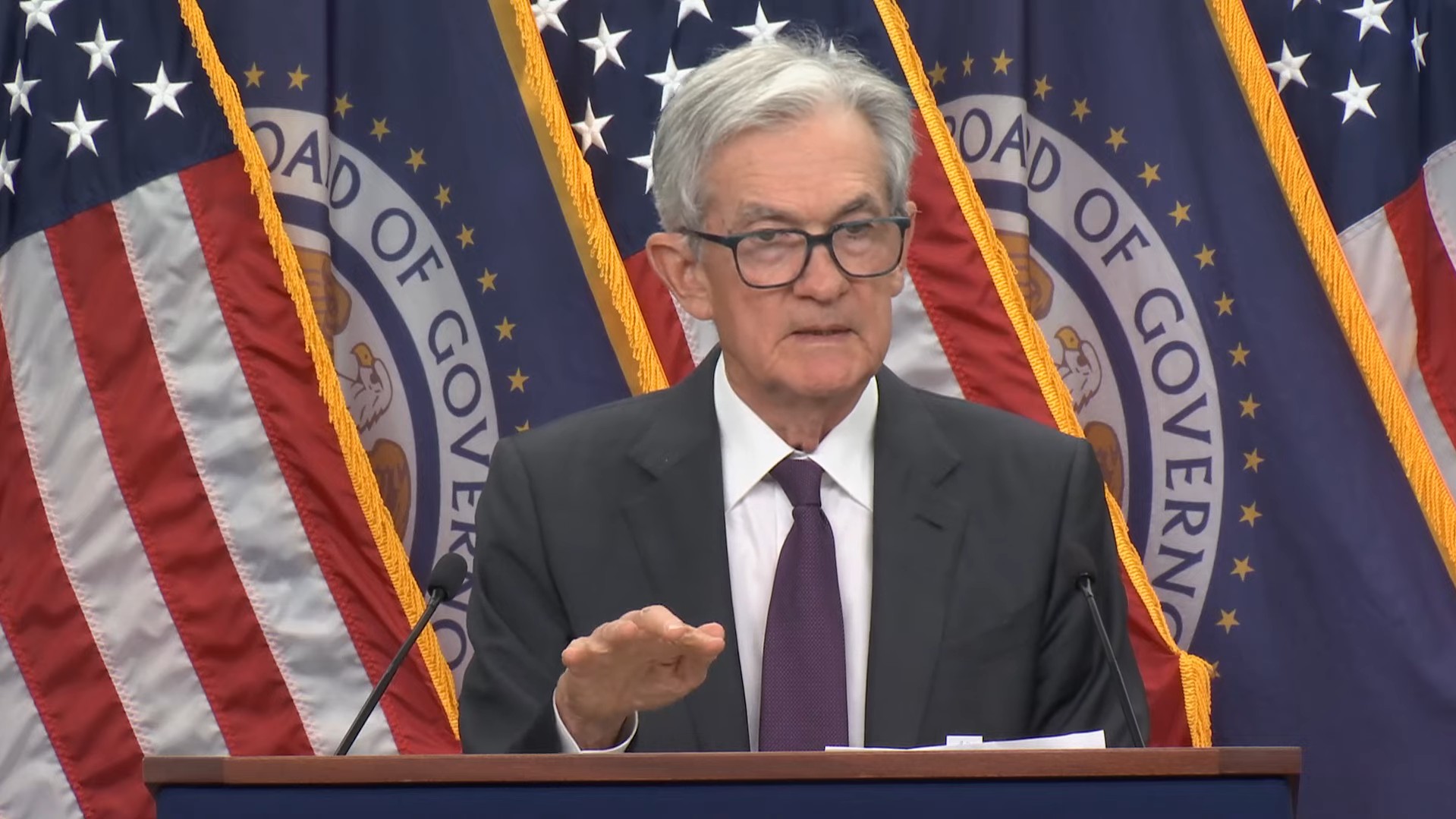 Jerome Powell, presidente do Fed. Fonte: Federal Reserve.