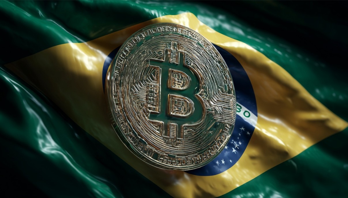 Bitcoin sob a bandeira do Brasil