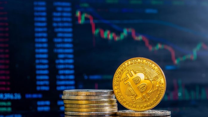 Gráfico do bitcoin em queda agosto