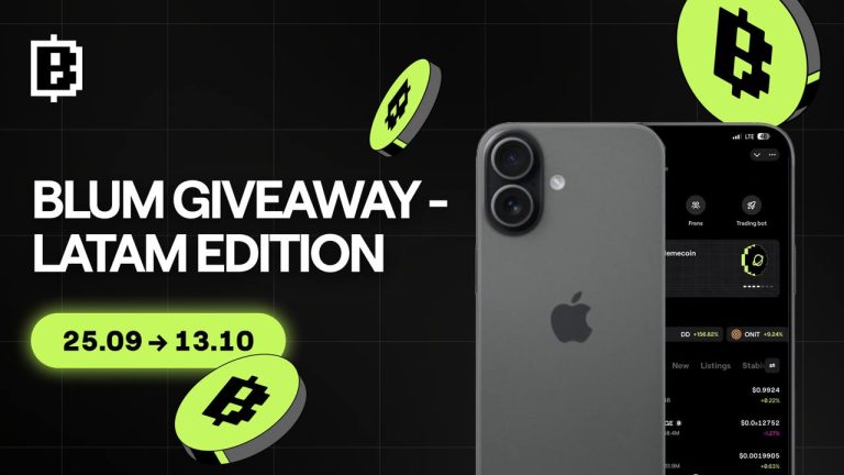 Blum anuncia promoção com sorteio de iPhone 17 e US$ 500 em prêmios em criptomoedas, veja como participar