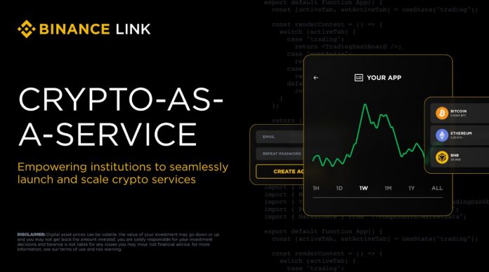 Crypto-as-a-Service da Binance. Fonte: Binance/Reprodução.