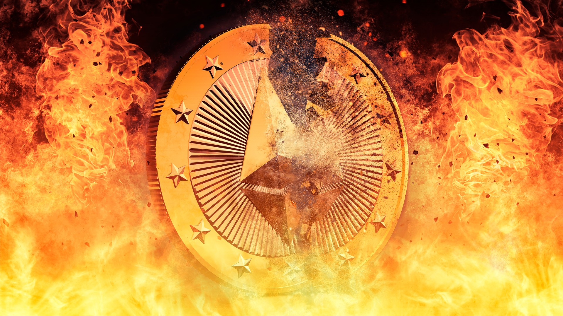 Ethereum queimando no fogo