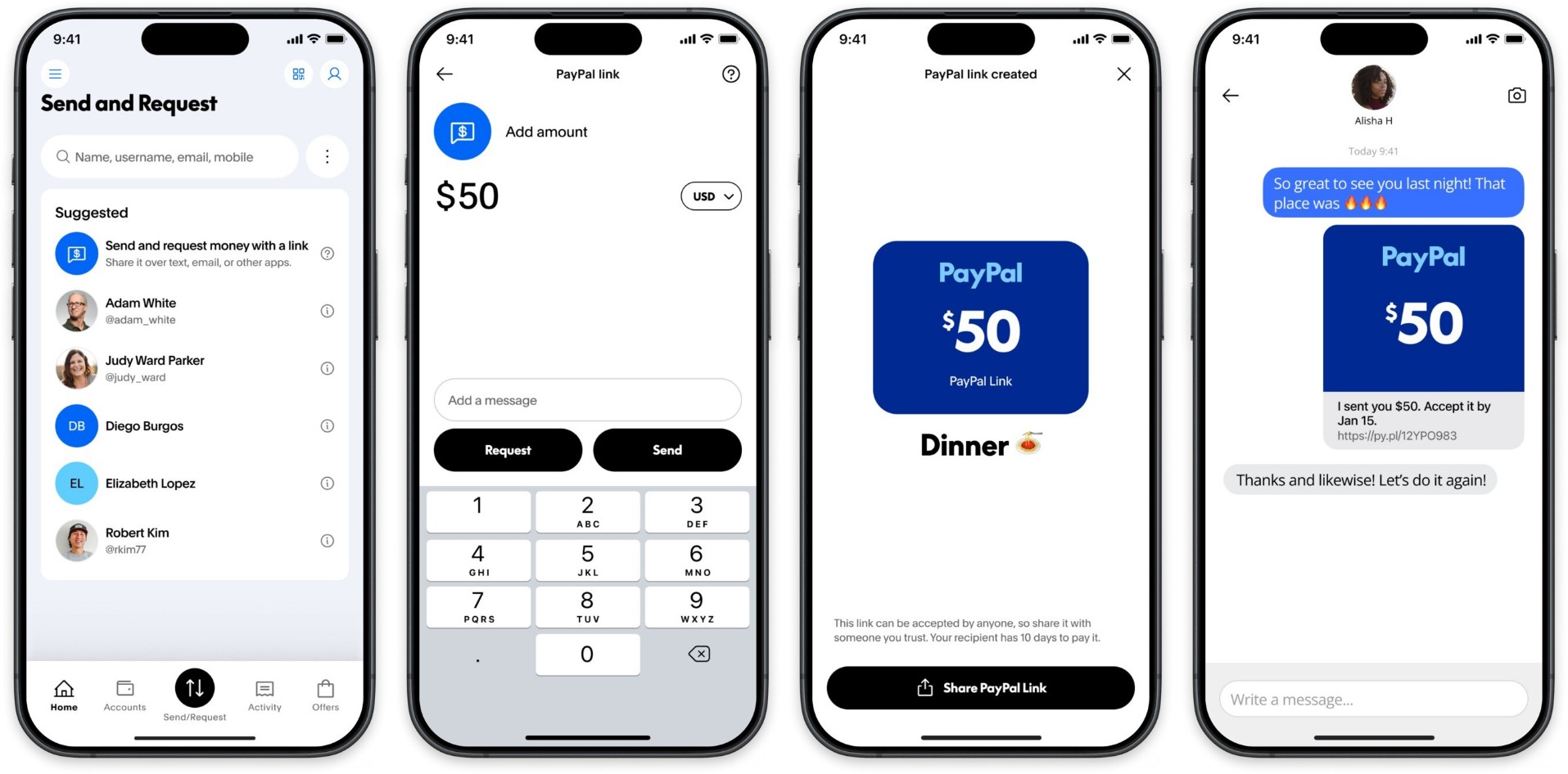 Nova ferramenta do PayPal para transferência de dinheiro. Fonte: PayPal/Reprodução.