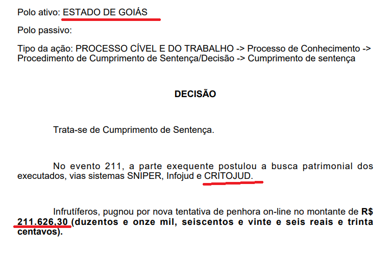 Estado de Goiás pede bloqueio com Criptojud e justiça aceita