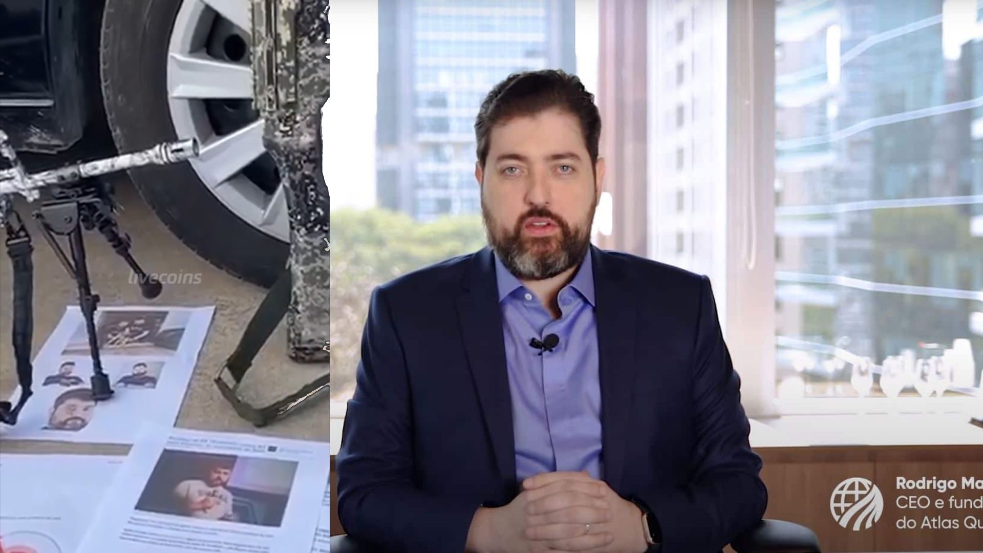 Homens disparam com fuzil próximo de carro com fotos de Rodrigo Marques da Atlas Quantum e ameaçam tirar a vida dele e de sua família