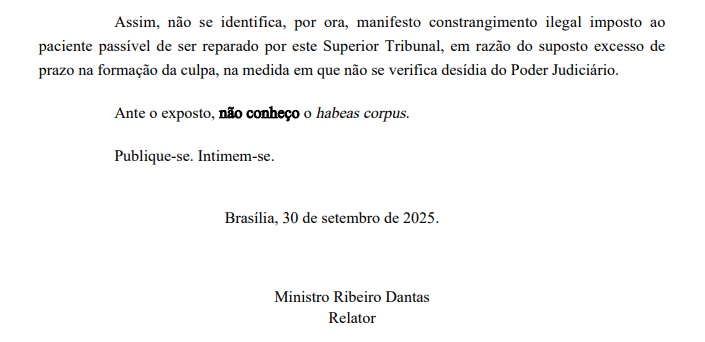 Ministro do STJ nega habeas corpus a Faraó dos bitcoins no dia 30 de setembro de 2025