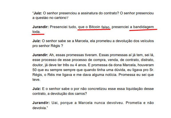 Testemunha disse que o bitcoin prometido era falso em promessa de mulher na compra de imóveis e carros