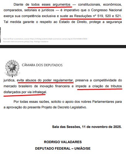 Deputado pede que Congresso Nacional suste resoluções do banco central que impactam corretoras de bitcoin no Brasil