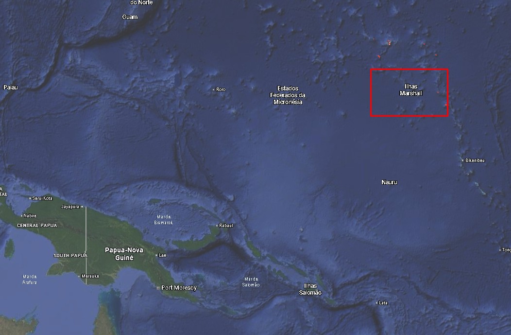 Ilhas Marshall ficam no meio do Oceano Pacífico