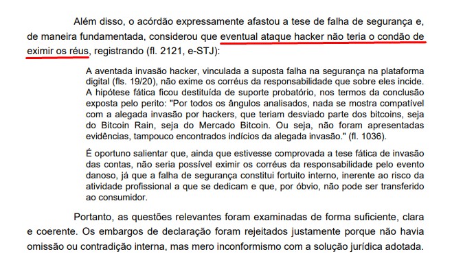 STJ entendeu que não houve ataque hacker contra Mercado Bitcoin ou Bitcoin Rain