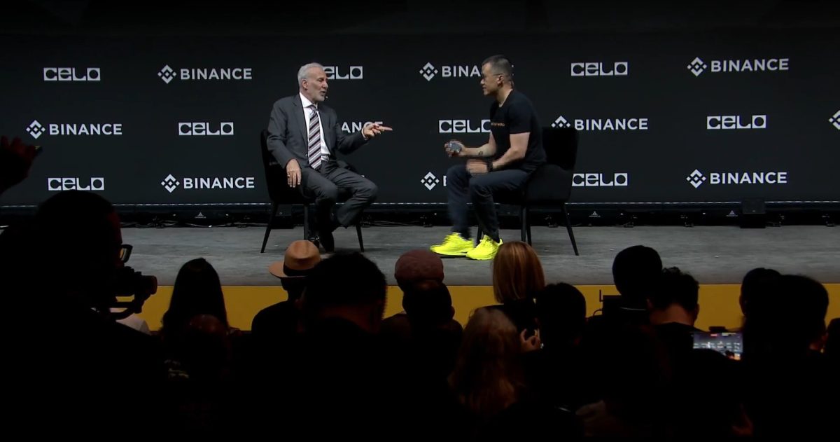 Peter Schiff e Changpeng Zhao