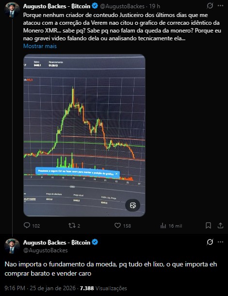 Augusto Backes diz que moedas não tem fundamentos, é tudo lixo