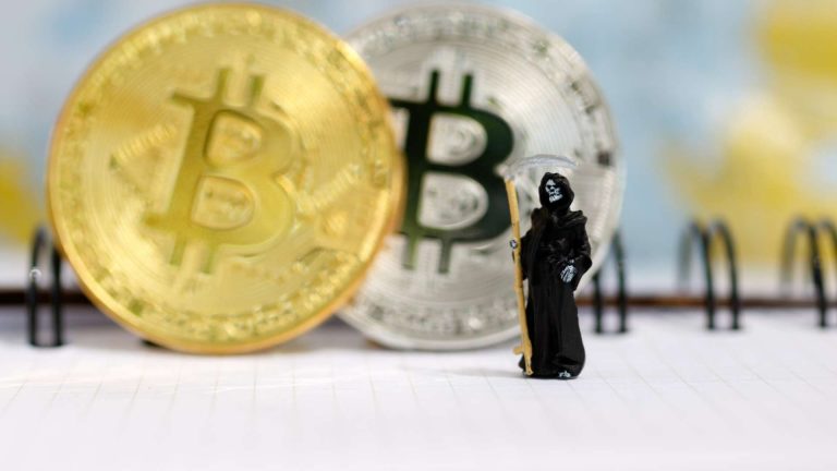 Bitcoin próximo de demônio da morte óbito