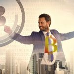 Empresário buscando bitcoin livre mercado