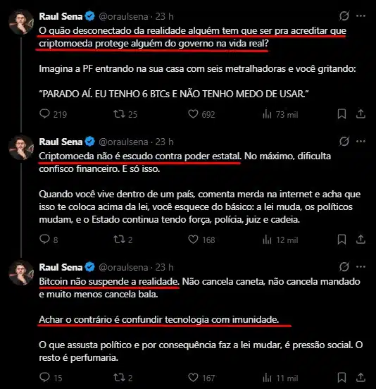 Investidor Sardinha diz que o Bitcoin não é um escudo, mas dificulta confisco financeiro