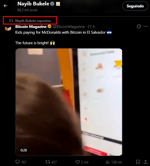 Crianças comprando lanches com bitcoin em El Salvador ganha atenção do presidente Nayib Bukele